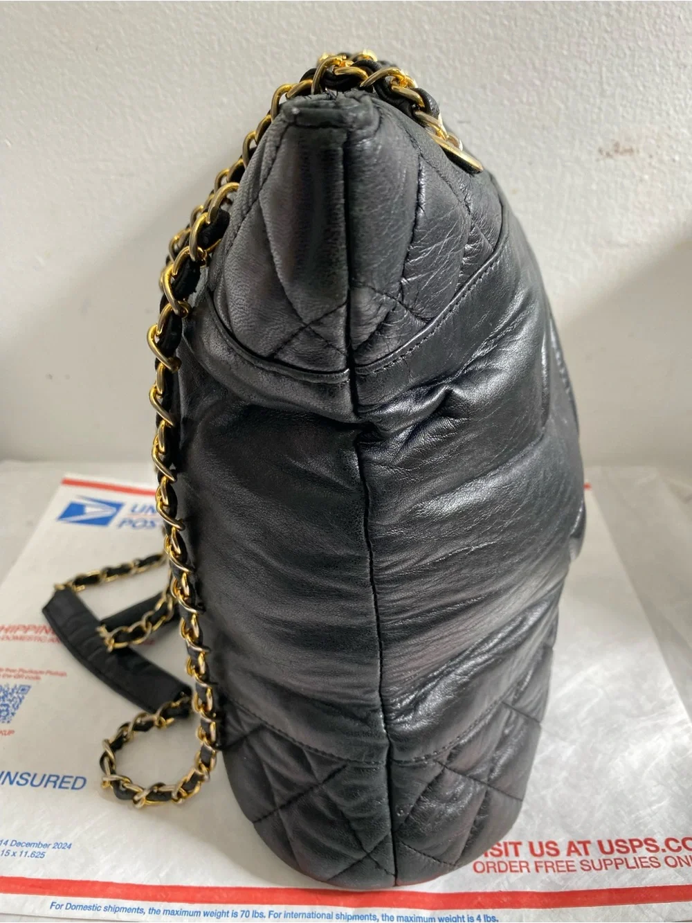 Chanel Vintage CC Quited Lambskin Leather Tote shoulder bag